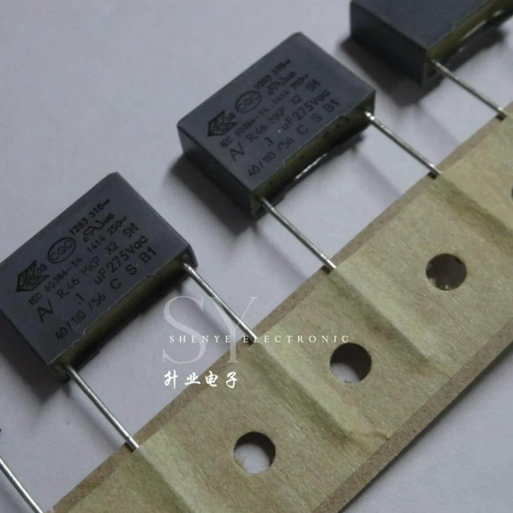 10pcs/lot AV R46 MKP 0.1uf 275VAC 100nf u1 104 M X2 Brand New 15mm Film Capacitor (Thickness: 6mm) R46KI3100ND01M