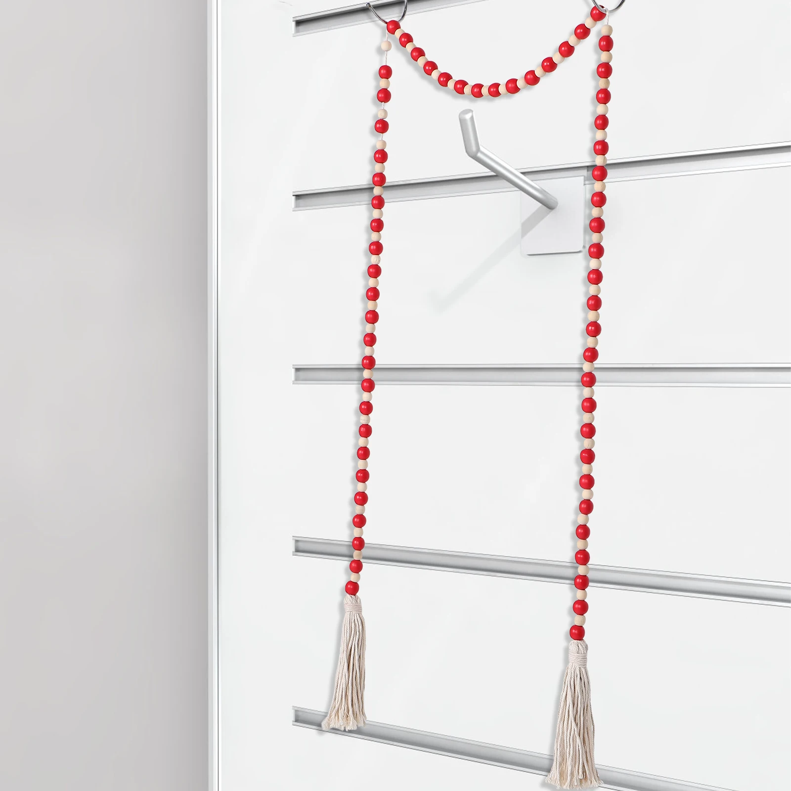 

Xmas Wooden Beaded String Pendant Home Decor Christmas Party Ornament Beads Ornament Wooden Bead Decor Xmas Gift