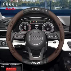 Car AntiSlip Carbon Fiber Leather Steering Wheel Cover For Audi A3 A4 A5 A6 A7 A8 Q1 Q2 Q3 Q5 Q7 Q8 S3 S4 S5 S6 RS3 RS4 RS5 TT