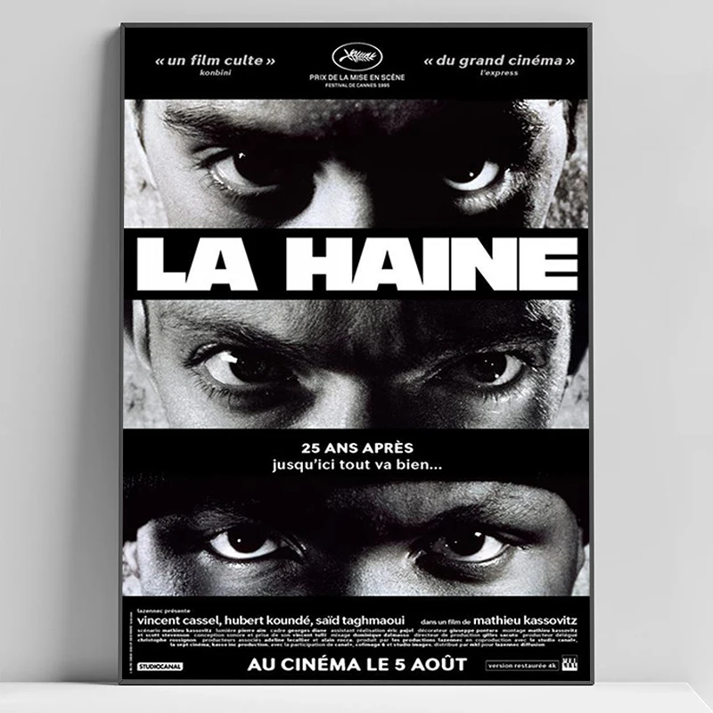 La Haine 1995 Movies Prints The Hate Vintage Poster Bedroom Decoration Room Interior Posters for Wall Decorative Paintings Home