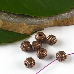 50pcs 5x5mm antiqued copper-tone drum spacer beads h2774