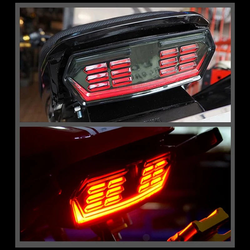 Lampu rem ekor LED asap lampu sinyal belok sepeda motor terintegrasi untuk Honda Grom MSX 125 MSX125 CTX700 CBR650F YG-125