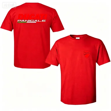 2026 Neues Herren Ducati Corse Racing T-Shirt Motorrad-Biker Kurzarm-Shirt Atmungsaktives Freizeit-Sportshirt mit Rundhalsausschnitt Sommer-Oberteil – Detail 5