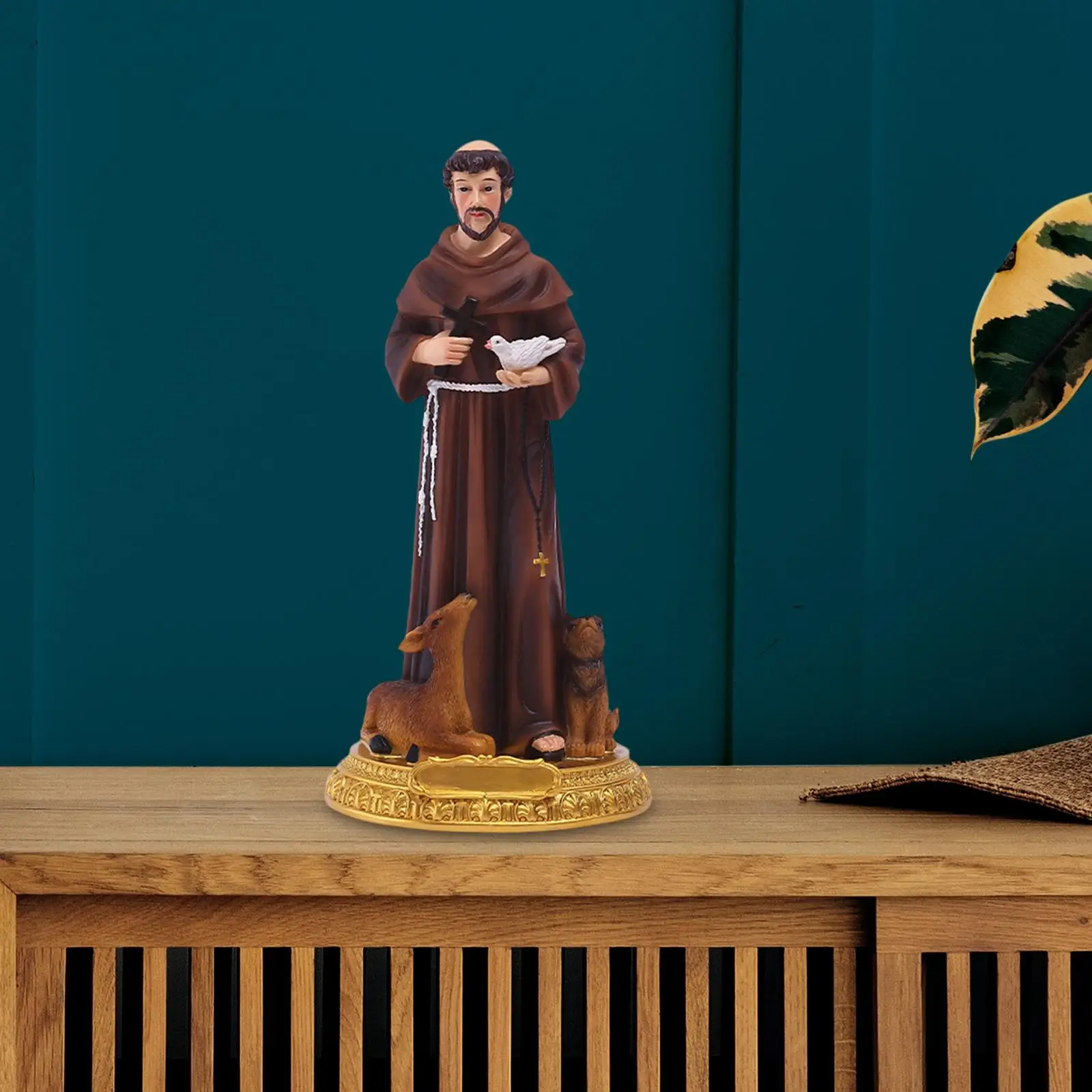 Saint Francis of Assisi Statue Small Resin Crafts Decorative 8.6