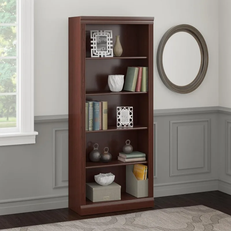 Saratoga Tall 5 Shelf Bookcase in Harvest Cherry