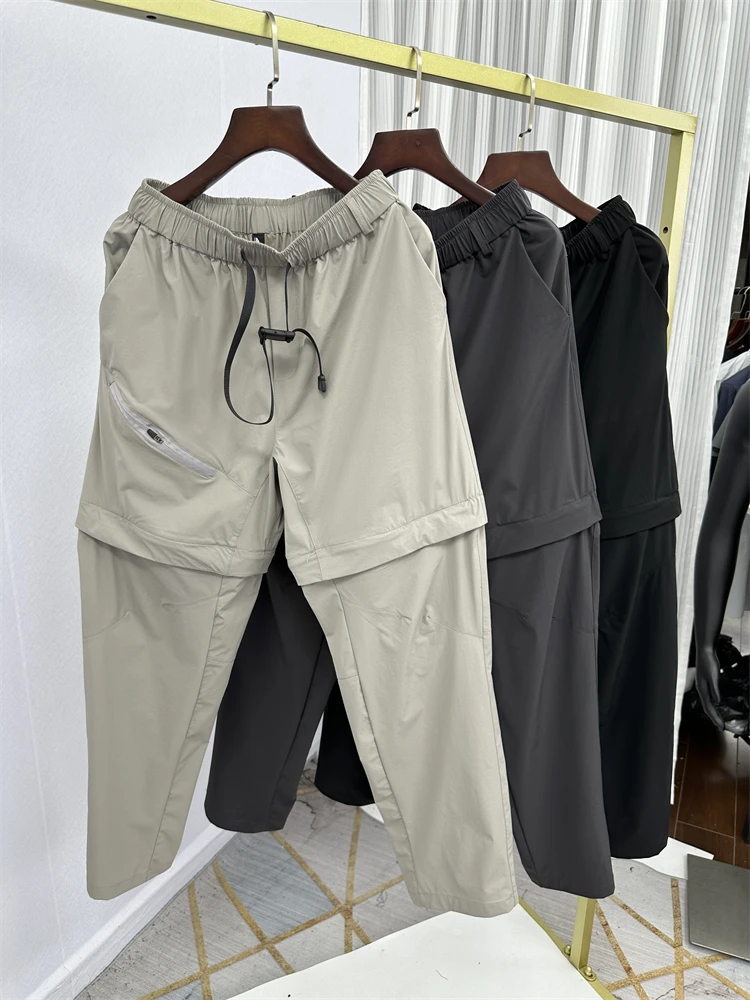 

Новые модные функциональные мужские брюки-карго для весны и лета: дышащие, съемные, для активного отдыха, прямого кроя, повседневные, рабочие, длинные