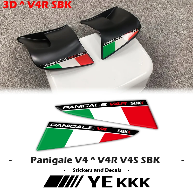 

V4R SBK Italian Tricolor Flags for Wings 3D Winglet Flank Sticker Decal For Ducati Supersport Panigale V4 V4S V4R SBK 2022-2024