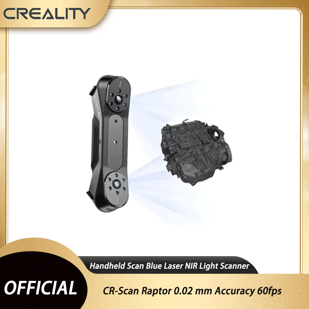 Creality 3D Scanner CR-Scan Raptor 0.02 mm Accuracy 60fps Scanning Speed 3D Printing Handheld Scan Blue Laser NIR Light Scanner