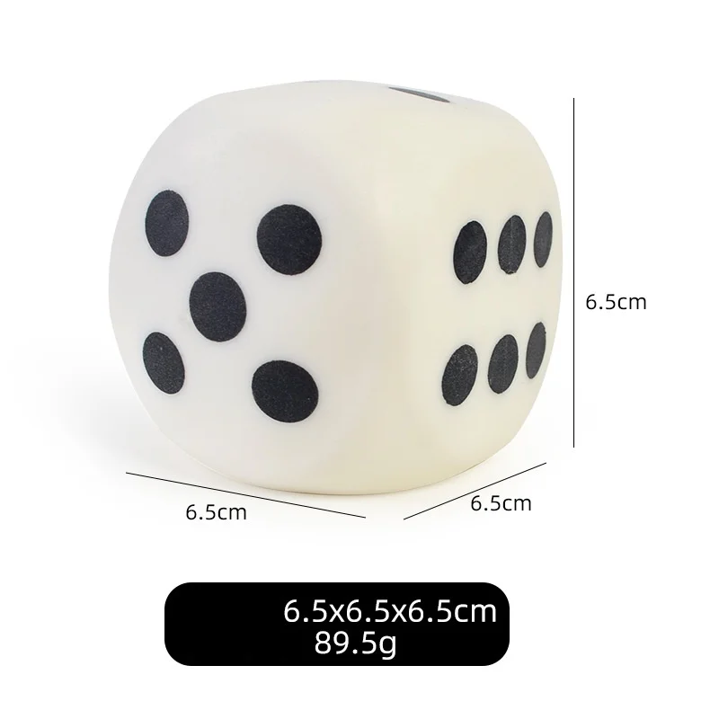 6CM Squishies Dice Squeeze Toys Soft Slow Rising Large 6-Sided Dice with Dots Stress Relief Kids Collection Decorative Props