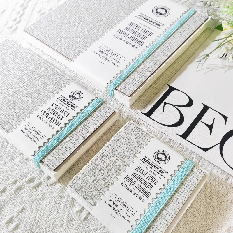 كراسة الرسم ذات الحافة المزخرفة المحتملة 300 جرام ورق رسم 24 ورقة لوحة رسم ذات ملمس مضغوط على البارد دفتر ألوان مائية لطلاب الفن #5