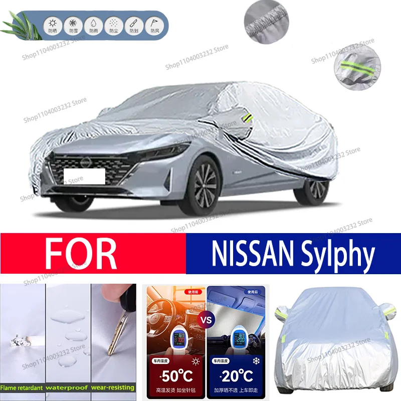 Für NISSAN Sylphy Auto Kleidung Sonnenschutz Schnee Prävention Frostschutzmittel Auto Schutzhülle Auto Abdeckung