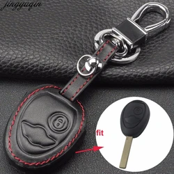 2 Buttons Leather Remote Car Key Case Cover Holder For BMW Mini Cooper S R50 R53 Two
