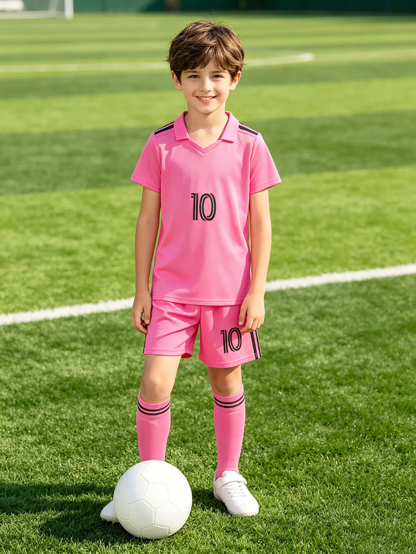 For Miami 10 Style Personalized Custom Name & Number Kids Soccer Jersey Set Customized Boy Football Uniforms Kids' Soccer Kit