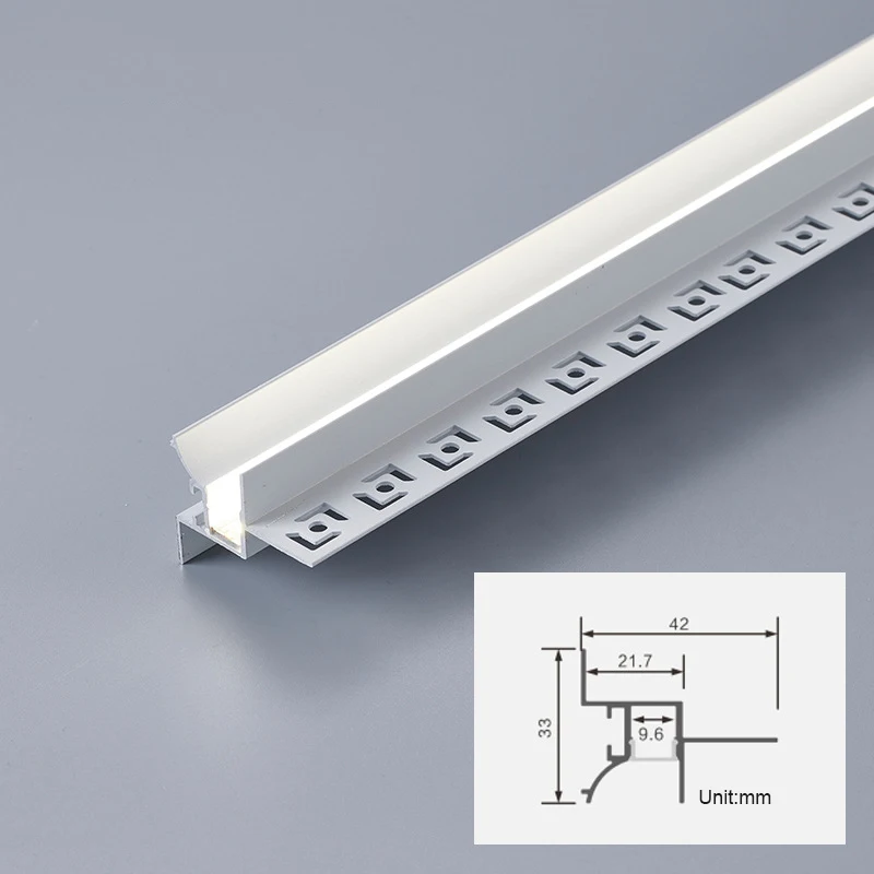 0,5m/1m Plafond LED Aluminium Profiel Ingebouwde LED Hard Strip Licht Lichtgevende Lineaire Decoratieve Binnenverlichting Kanaallampen