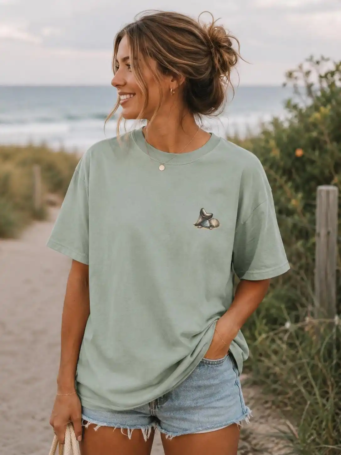 Shark Tooth Hunting Shirt | Colors Beach Tee | Low Tide Society Graphic T-Shirt