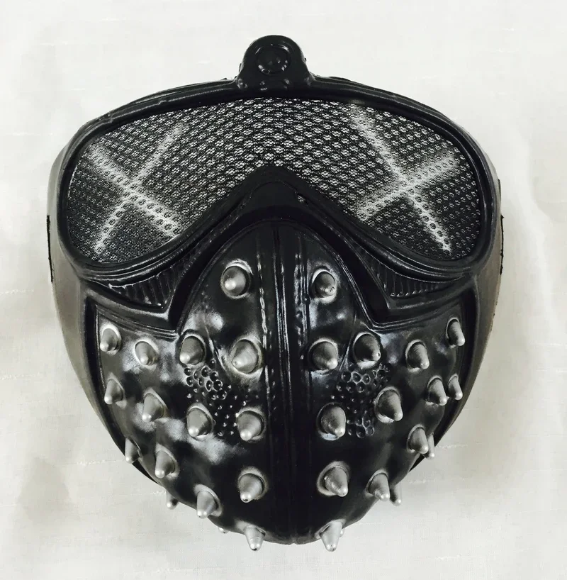 Game Watch Dogs 2 WD2 Mask Marcus Holloway Wrench Cosplay Rivet Face Mask Half Face PVC Plastic Mask Party Cosplay Props