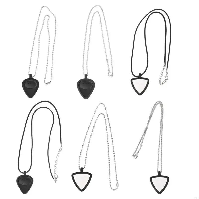 

J2HE Silicone Guitar Pick Storage Necklace Heart Pendant Picks Holder for Bass