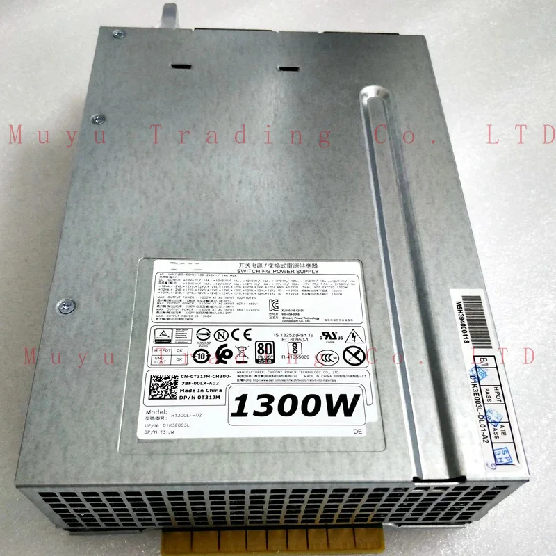 Original For Precision T7610 T7810 T7910 1300Watt Switching Power Supply Source PSU V5K16 T31JM D1300EF-02 H1300EF-02