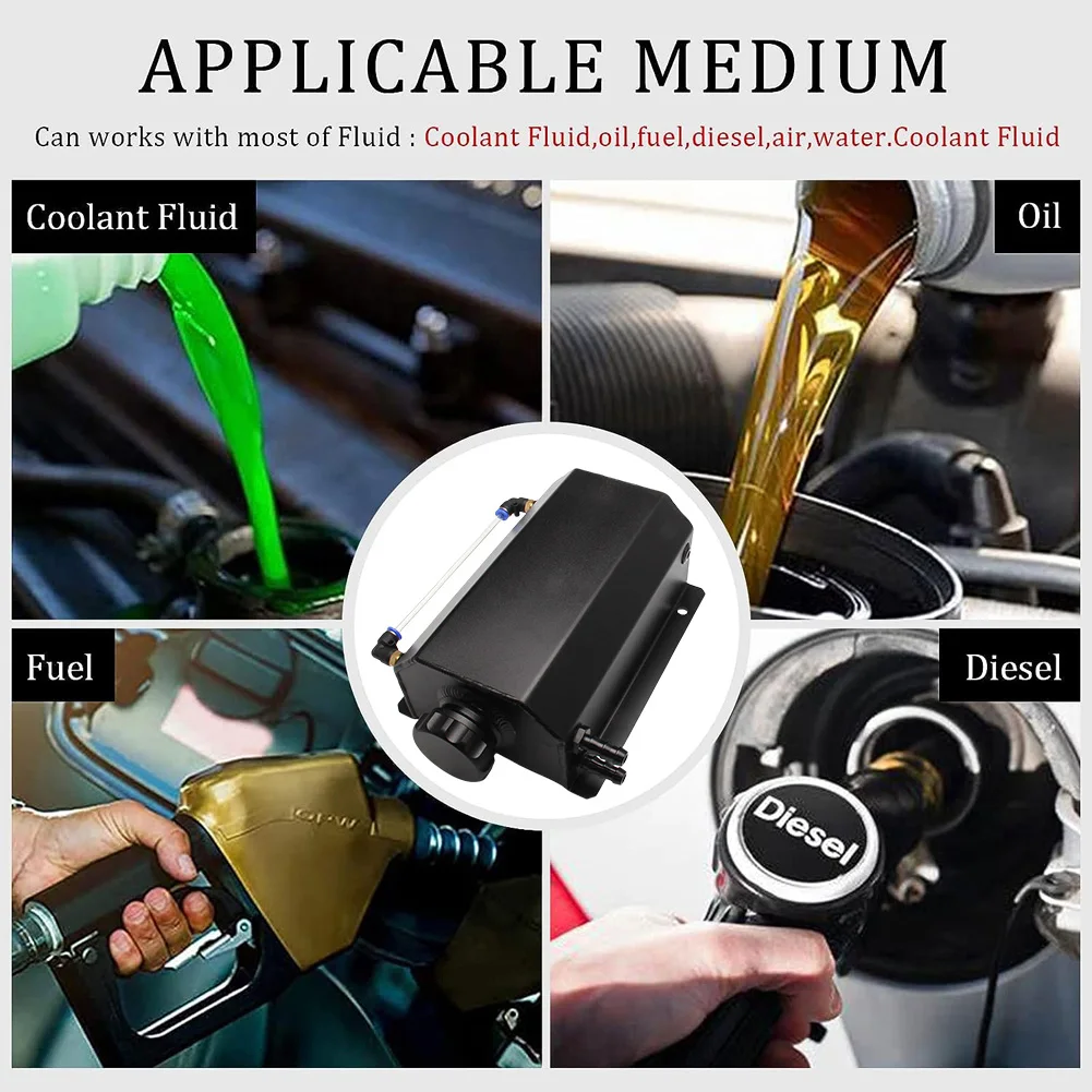 

1L/2L Recovery Water Tank Aluminum Alloy Radiator Overflow Coolant Can Universal Polished Reservoir Car Accessories