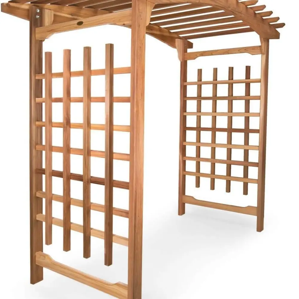 

Решетка для садовой арки Pagoda Arbor для вьющихся растений, трансформирующихся сад или патио, изготовлена из красного кедра премиум-класса в стиле вестерн.