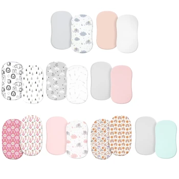 2Pcs Universal Bassinet Sheet Fitted Sheets for Cradles, Baby Basket Pad Diaper Changing Mat Cover Crib Bed Protectors