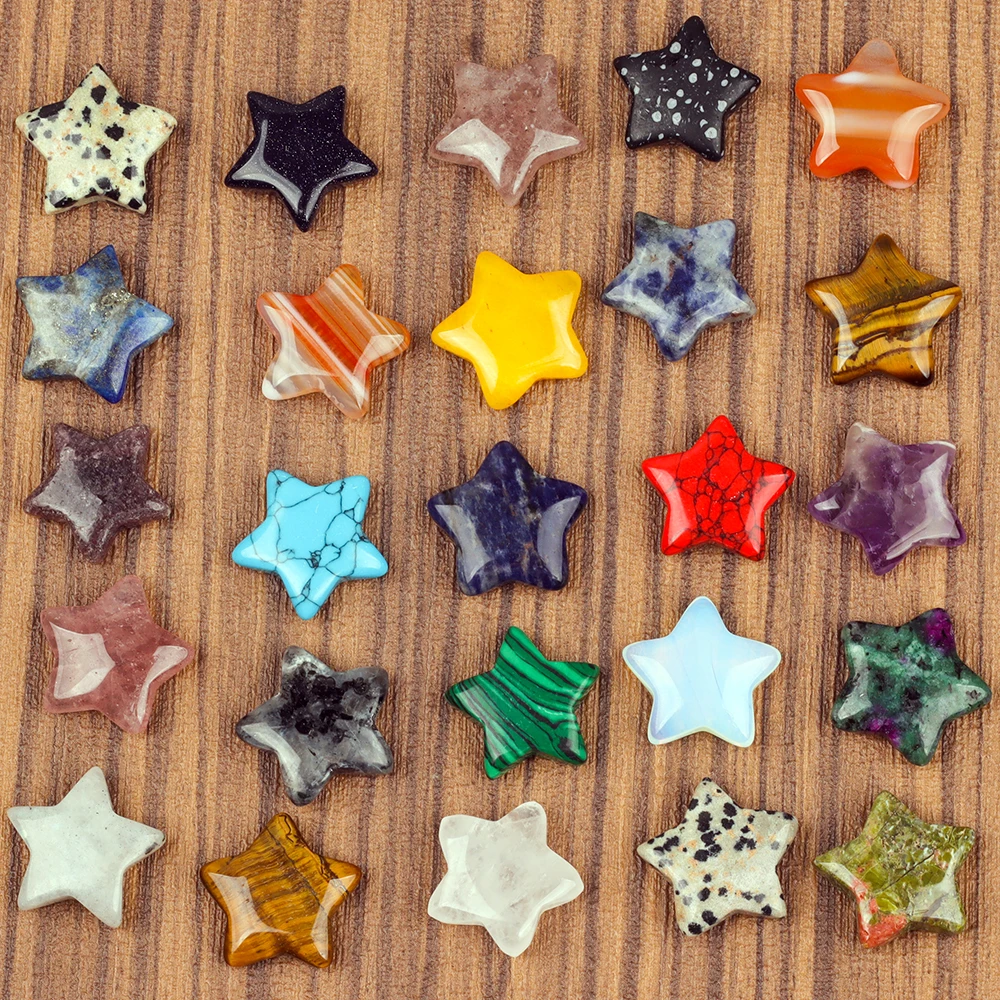 10/20/30 pièces cristal naturel étoile forme pierre Jade Original bijoux à bricoler soi-même accessoires cinq étoiles échantillons minéraux aquarium Decorati