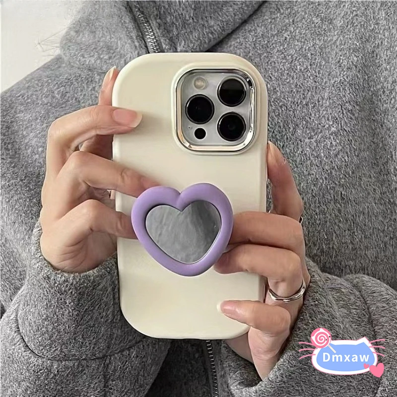 

For Tecno Spark GO 2024 2023 20 20C POP 7 Pro Phone Case Camera Bumper Cover Makeup Mirror Love Holder