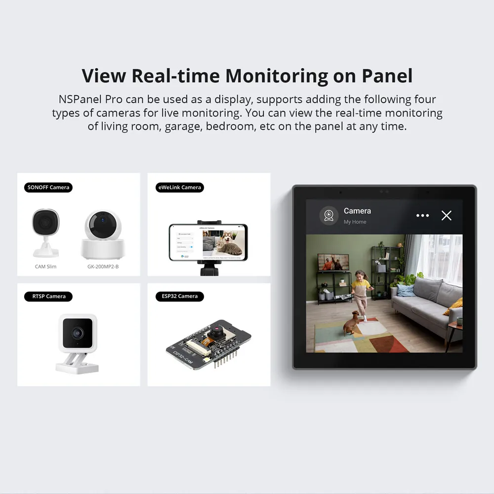 SONOFF-Panel de Control inteligente NSPanle Pro Zigbee Gateway con monitor de consumo de energía, intercomunicador para llamadas