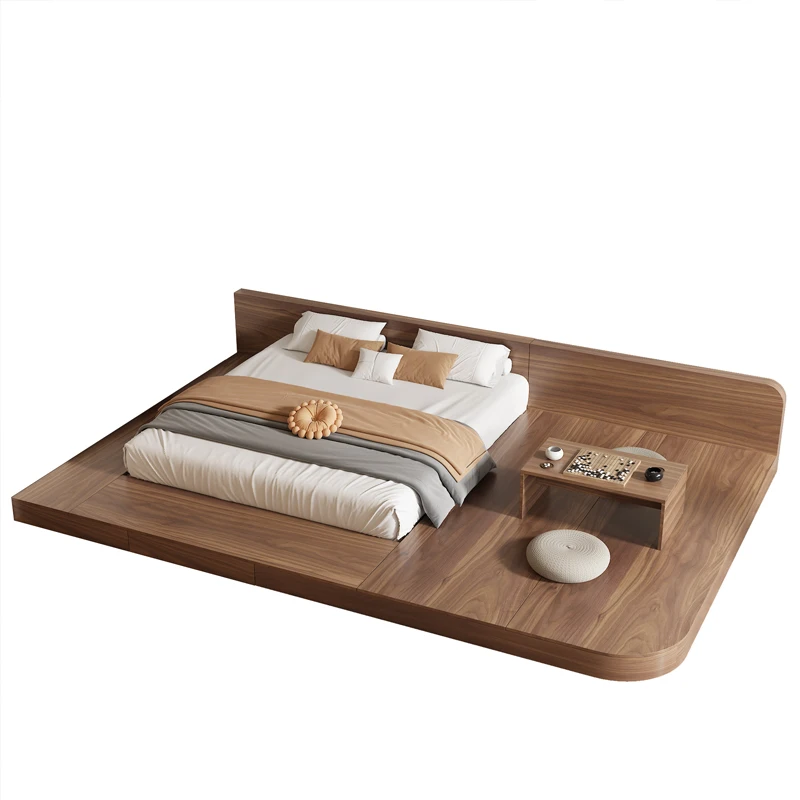 

Japanese-style king-size bed tatami, double floor-to-ceiling floor-to-floor low bed