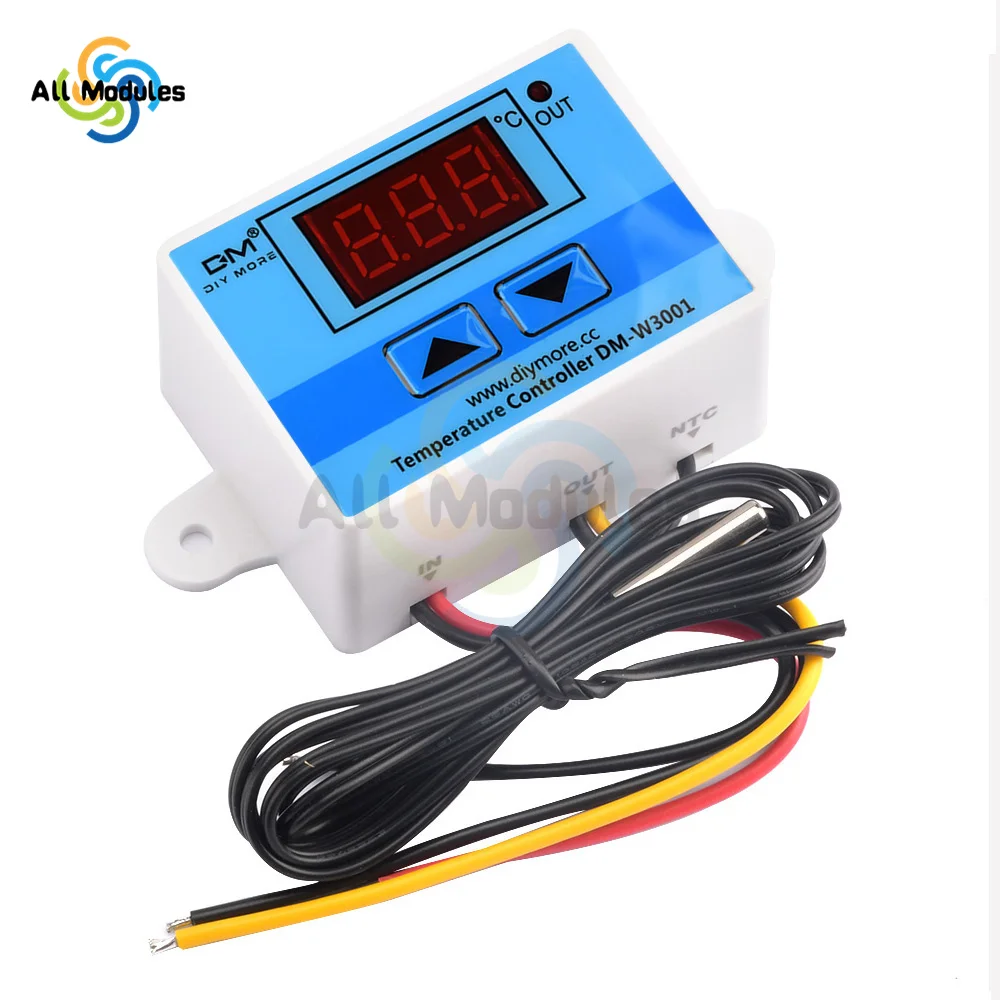 DM-W3001 DM-W3002 W3001 W3002 W3003 Digital LED Temperature Controller DC12V DC24V AC110-220V with Thermostat NTC Sensor Probe