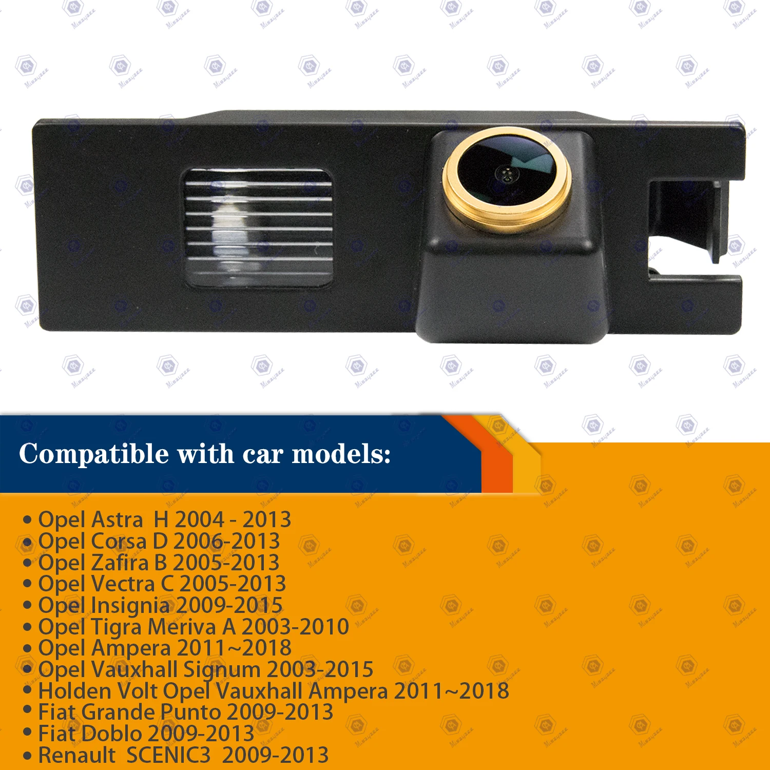 HD 1280*720p Rear View Golden Camera for Opel Astra H J Corsa Meriva Vectra Zafira Insignia FIAT Grande Buick Regal ,Waterproof