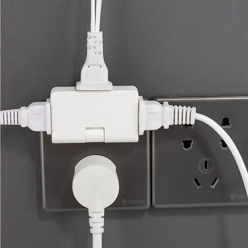 Draaibare Socket Converter Een In Drie 180 Graden Extension Plug Multi Plug Mini Slim Wireless Outlet Adapter Licht Convenien