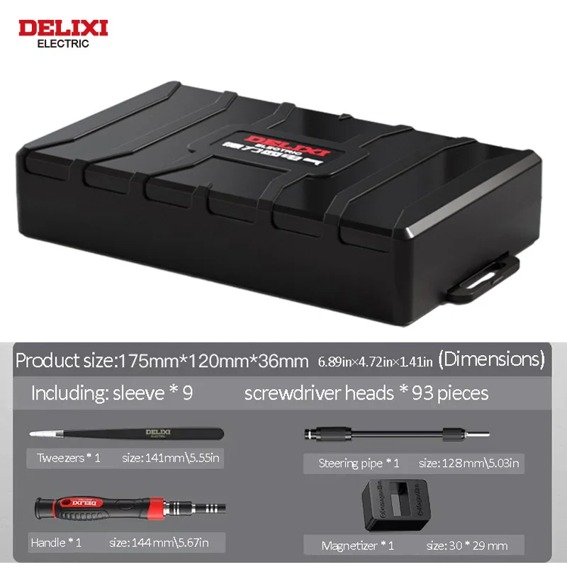 DELIXI ELECTRIC 107 in 1Precise Screwdriver Set,S2+CRV Steel Batch Head Strong Magnetic Adsorption ,Home Repair Phone,Tablet,Toy