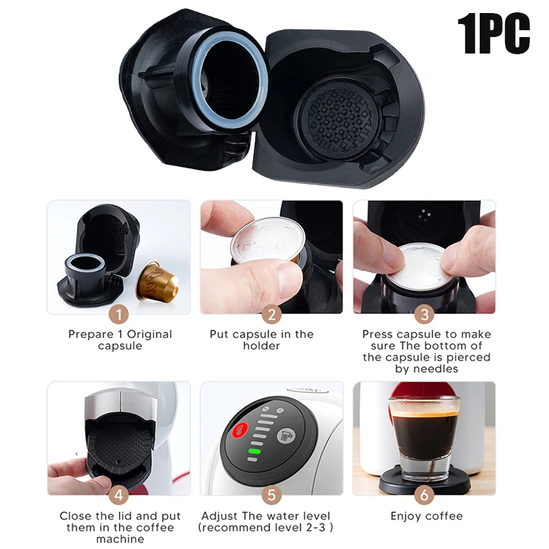 Reusable Coffee Capsule Adapter for Dolce Gusto Genio S Crema Pod Grinder - Eco-Friendly and Compatible with Coffee Pods