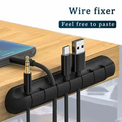 Desktop Silicone Cable Organizer Multipurpose Elastic Cord Cable Holder for Bundling and Fastening Earphone Phone Charger
