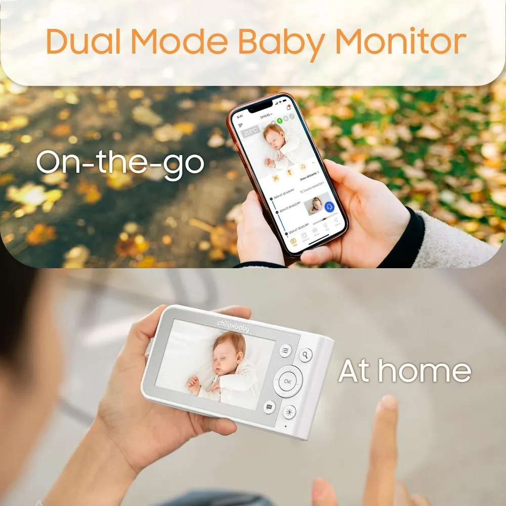 Chillax Daily Video Baby Monitor - WiFi Smart Baby Monitor with Two Cameras & Parent Unit,App Support,HD Camera, Privacy Protect