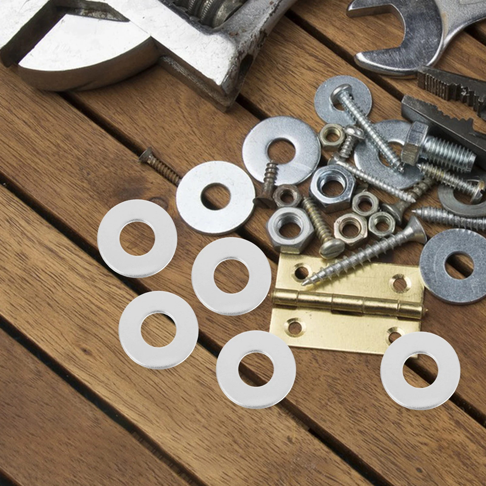 

50pcs Stainless Steel Flat Washers Round Metal Hardware Gasket For Screws Bolts Heavy Duty Industrial Construction Use