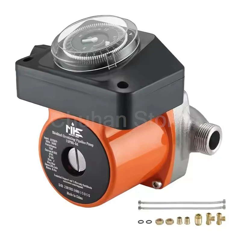 

Hot Water Circulation Pump 100W DN20 Inlet/Outlet & DN15 Adapter Used for Shower Faucets in Electric Hot Water Systems