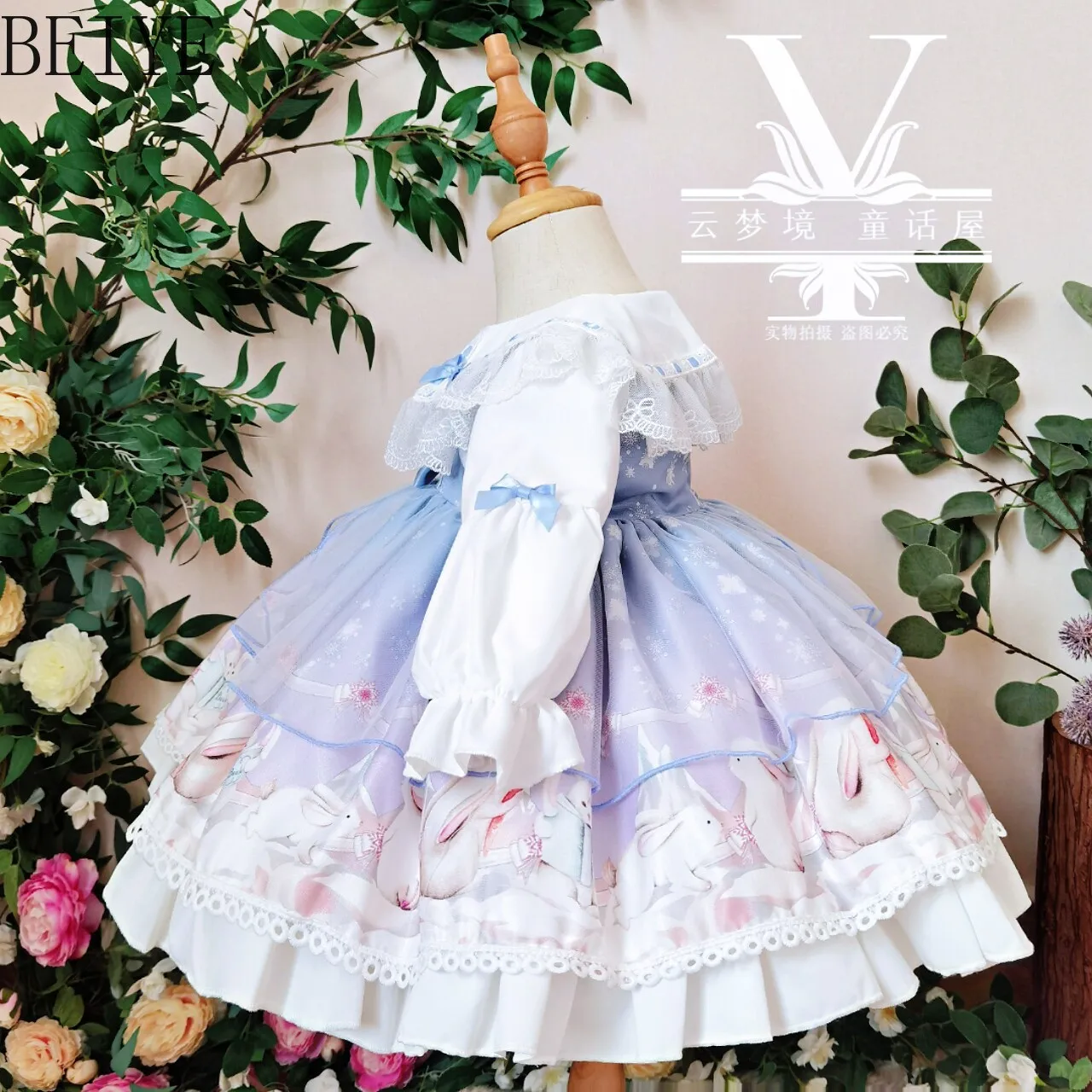 Spring Autumn Children's Clothing Original Cute Lolita Dress Kawaii Girl Sweet Princess Tutu Birthday Dresses for Kids
