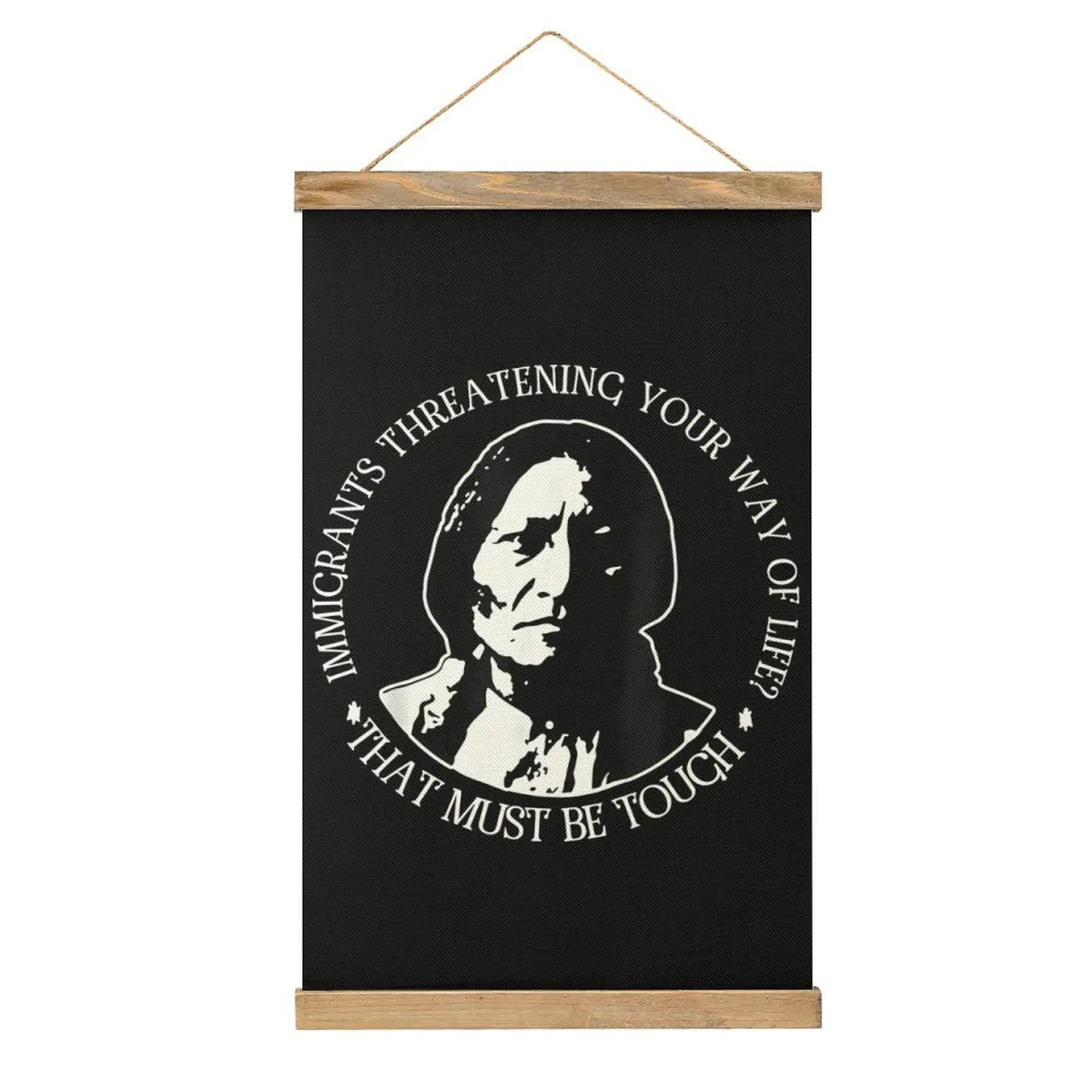 المهاجرين تهديد الحياة جدارية قوية غرفة المعيشة الجدار الديكور الكتان معلقة اللوحة لطيف العبقري غريب الأطوار الأبيض تزيين #1