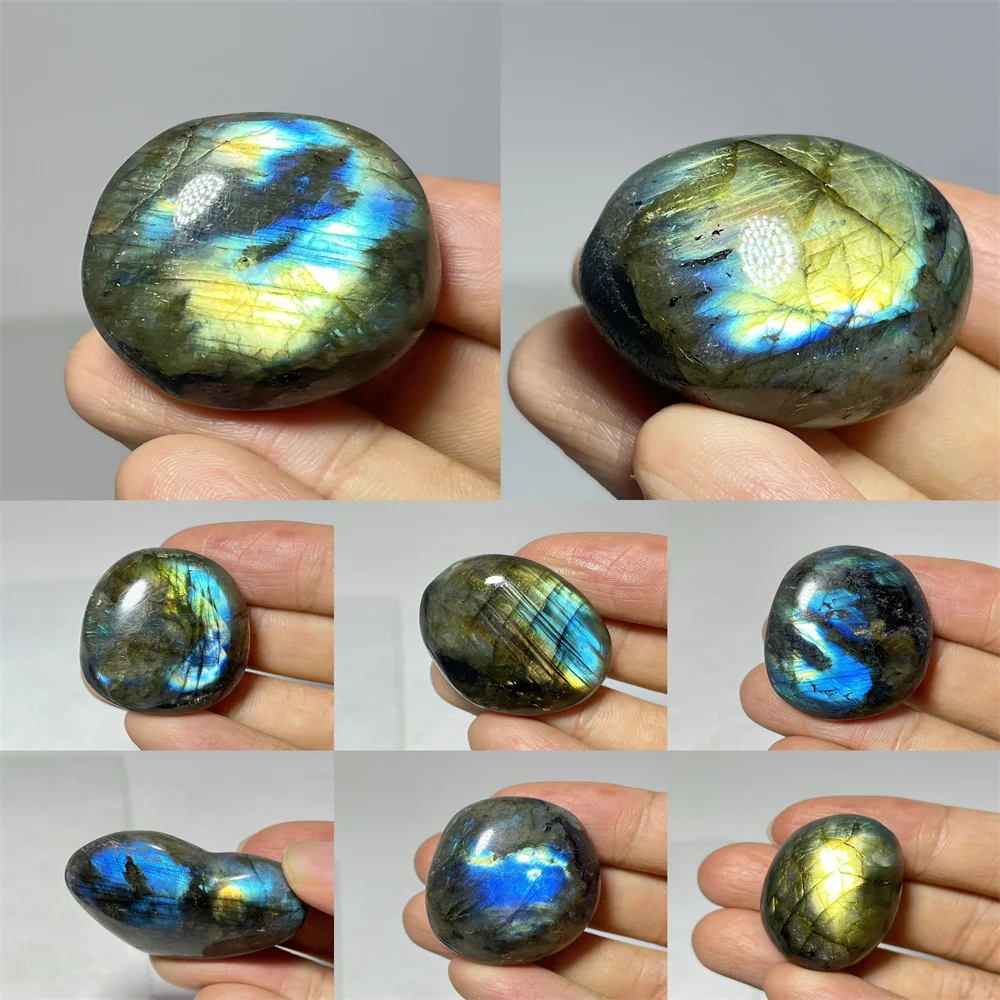 Labradorite Blue Palm Stone Quartz Crystal Natural Reiki Lace Polishing Healing Spiritual Minerali Home Decoration Gift  Energy