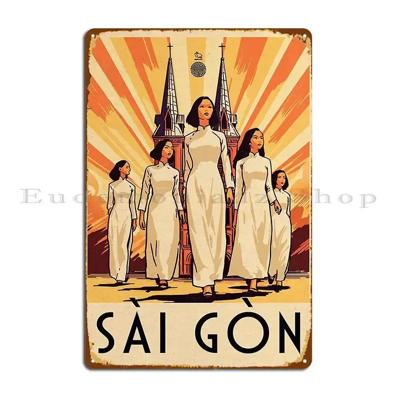 Catedral de Notre Dame, Saigón, Ciudad de Ho Chi Minh, Vietnam, Placa Metálica, Póster, Diseño de Impresión para Club, Diseño, Cine, Letrero de Hojalata, Póster