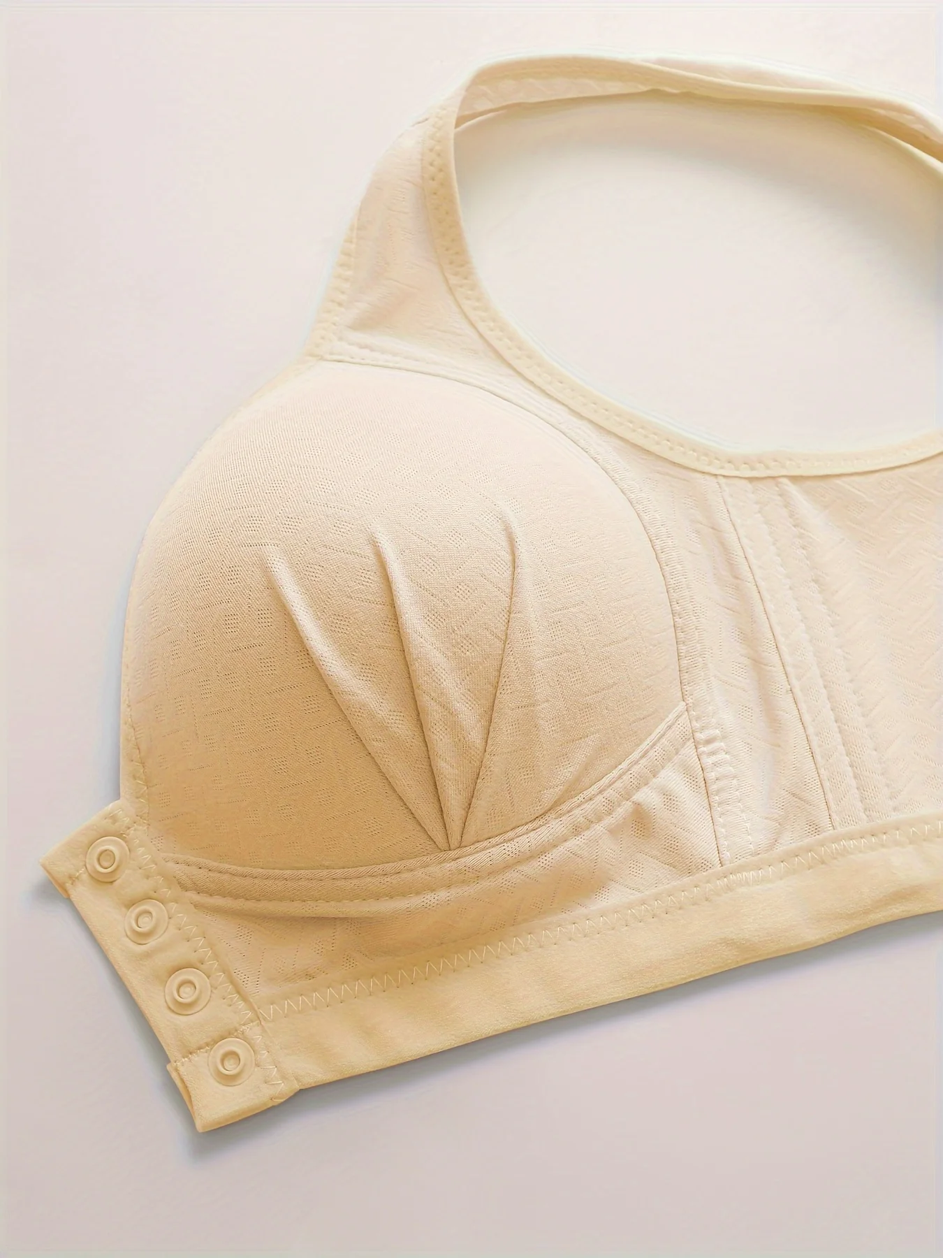 Front Button Bra, Comfy & Breathable Full Cover Bralette@T36