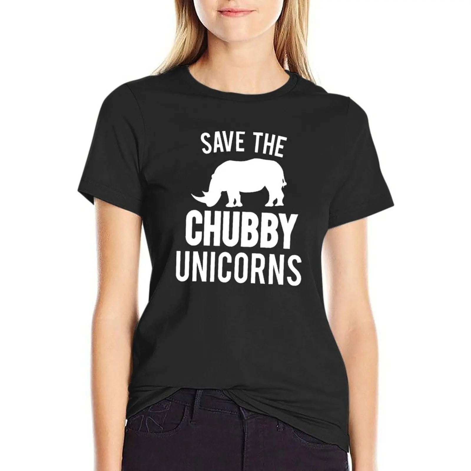 Save The Chubby Unicorn T-Shirt tops korean fashion t-shirts for Women loose fit