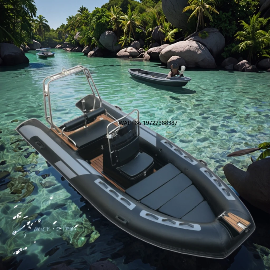 Luxuriöses Hochgeschwindigkeits-Sportyacht RIB480D PVC Aufblasbares Faltbares Schlauchboot für Ozean und Tauchen mit Stabiler Ruderausstattung