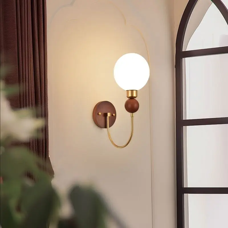 

Wall lamp Chinese bedside lamp retro bedroom simple living room study aisle stairs B & B lamps room decor