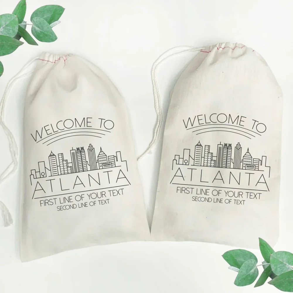 25 Atlanta Favor Bags-Savannah Bachelorette Party Favor Bags-Georgia Wedding Favor Bags-Welcome to Atlanta Bags-Hotel Room Bags