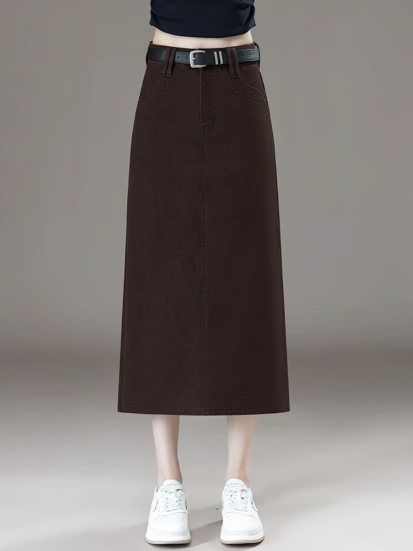 

High Waist A-Line Denim Skirt Women's Casual Mid-Length Step-In Skirt Spring Autumn 2026 New Style Slimming Effect