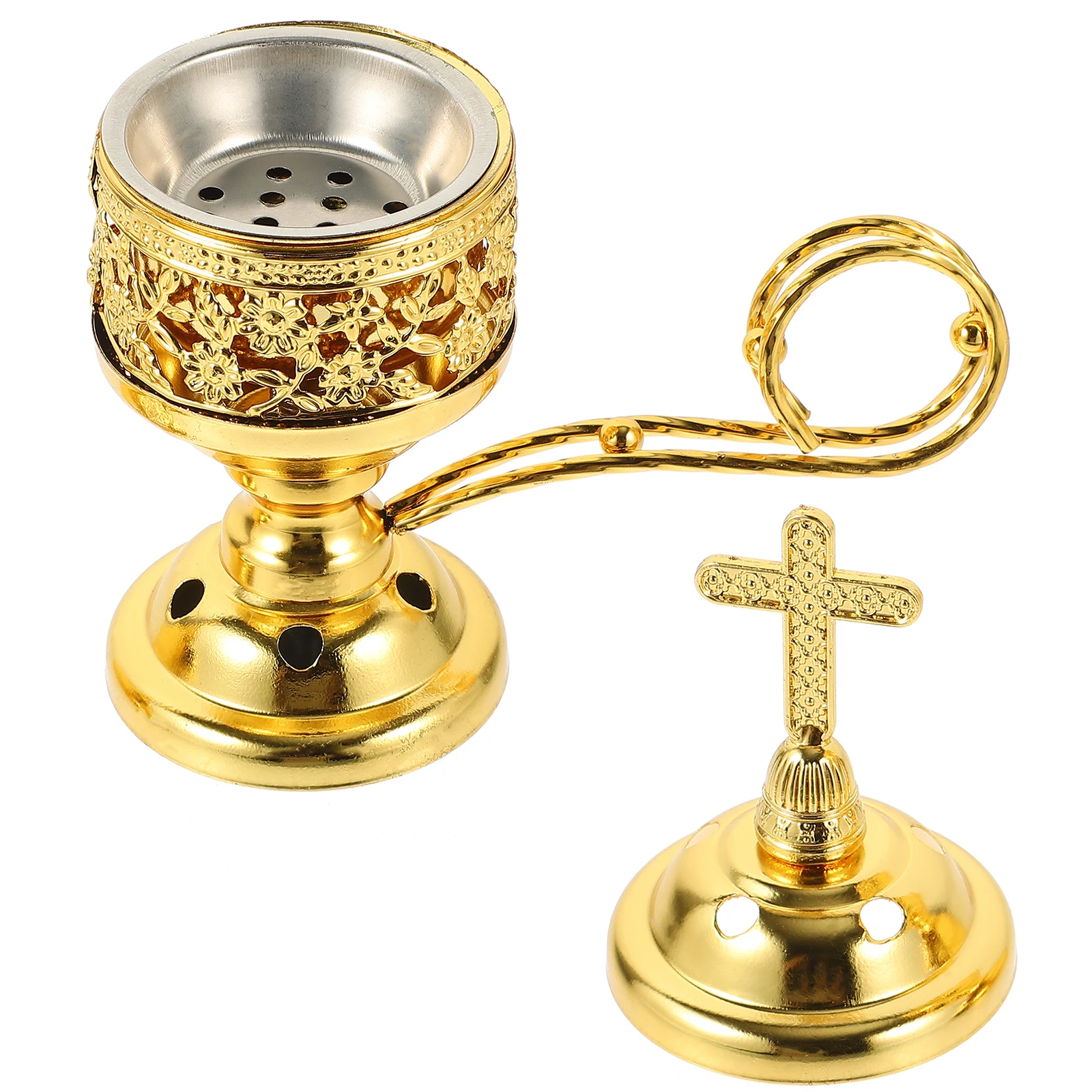 

Vintage Style Metal Home Decoration Aroma Burner Desktop Ornament Office Holder Living Room Decorative Censer Retro Incense Cone