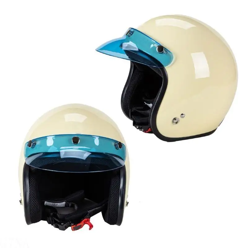 G7NA 3-snap 3/4 Open Face Helmet Visor for Sun Shade Protector for Motorcycle Riding